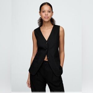GAP Black Sleeveless Vest Top linen